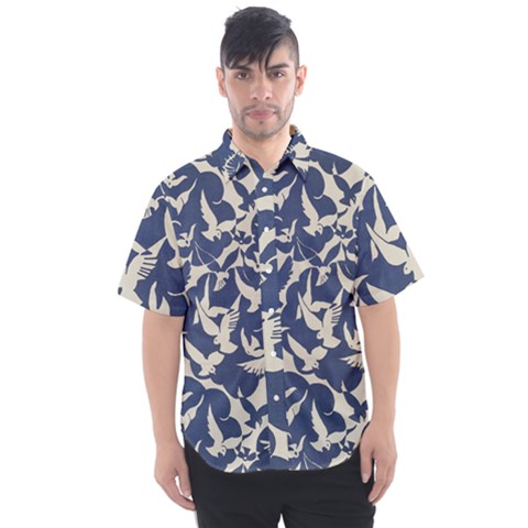 Bird Animal Animal Background Men s Short Sleeve Shirt by Vaneshop