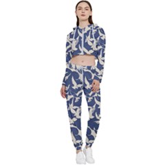 Bird Animal Animal Background Cropped Zip Up Lounge Set by Vaneshop