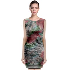 Design Pattern Scarf Gradient Sleeveless Velvet Midi Dress by Vaneshop