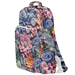 3d Flower Bloom Embossed Pattern Double Compartment Backpack by Vaneshop