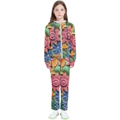 Flower Bloom Embossed Pattern Kids  Tracksuit by Vaneshop