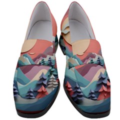 Paper Art Pastel Women s Chunky Heel Loafers by Vaneshop