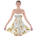 Flowers Gold Floral Strapless Bra Top Dress View1