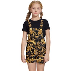 Flower Gold Floral Kids  Short Overalls by Vaneshop