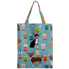 Chihuahua Bubble Kawaii Boba Tea Cute Dog Zipper Classic Tote Bag by Wav3s