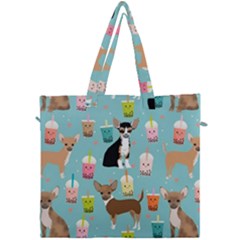 Chihuahua Bubble Kawaii Boba Tea Cute Dog Canvas Travel Bag by Wav3s