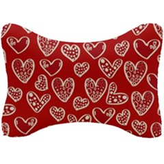 Vector Seamless Pattern Of Hearts With Valentine s Day Seat Head Rest Cushion by Wav3s