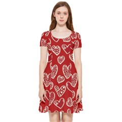 Vector Seamless Pattern Of Hearts With Valentine s Day Inside Out Cap Sleeve Dress by Wav3s