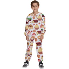 Seamless Pattern Hand Drawing Cartoon Dessert And Cake Kids  Sweatshirt Set by Wav3s