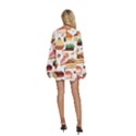 Seamless Pattern Hand Drawing Cartoon Dessert And Cake Round Neck Long Sleeve Bohemian Style Chiffon Mini Dress View4