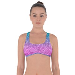 Pink And Turquoise Glitter Got No Strings Sports Bra by Wav3s