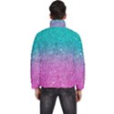 Pink And Turquoise Glitter Men s Puffer Bubble Jacket Coat View4