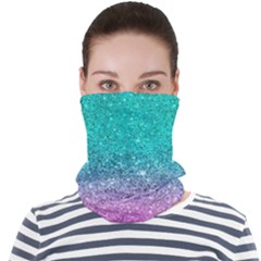 Pink And Turquoise Glitter Face Seamless Bandana (adult) by Wav3s