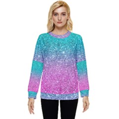 Pink And Turquoise Glitter Hidden Pocket Sweatshirt by Wav3s