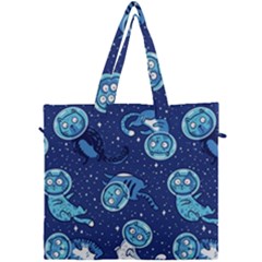 Cat Spacesuit Space Suit Astronaut Pattern Canvas Travel Bag by Wav3s