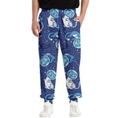 Cat Spacesuit Space Suit Astronaut Pattern Men s Elastic Waist Pants by Wav3s