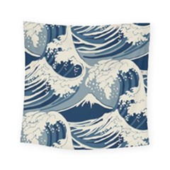 Japanese Wave Pattern Square Tapestry (small) by Wav3s