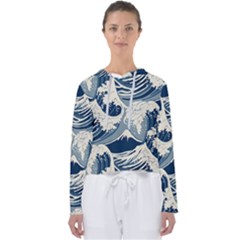 Japanese Wave Pattern Women s Slouchy Sweat by Wav3s