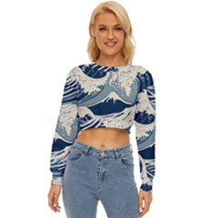 Japanese Wave Pattern Lightweight Long Sleeve Sweatshirt by Wav3s