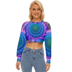 Peacock Feather Fractal Lightweight Long Sleeve Sweatshirt by Wav3s