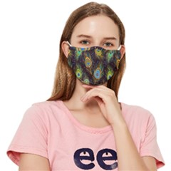 Pattern Feather Peacock Fitted Cloth Face Mask (adult) by Wav3s