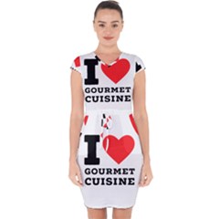 I Love Gourmet Cuisine Capsleeve Drawstring Dress  by ilovewhateva