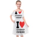 I love gourmet cuisine Kids  Cut Out Shoulders Chiffon Dress View1