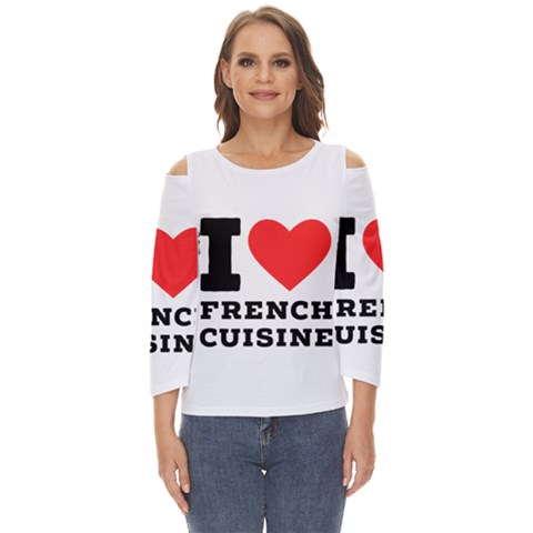 I Love French Cuisine Cut Out Wide Sleeve Top by ilovewhateva