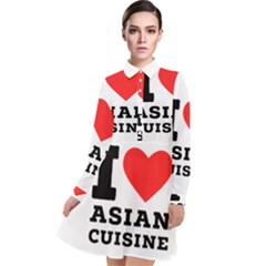 I Love Asian Cuisine Long Sleeve Chiffon Shirt Dress by ilovewhateva