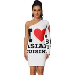 I Love Asian Cuisine Long Sleeve One Shoulder Mini Dress by ilovewhateva