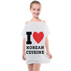 I Love Korean Cuisine Kids  One Piece Chiffon Dress by ilovewhateva