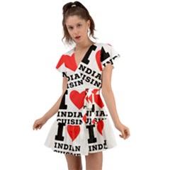 I Love Indian Cuisine Flutter Sleeve Wrap Dress by ilovewhateva