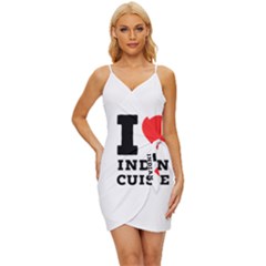 I Love Indian Cuisine Wrap Tie Front Dress by ilovewhateva