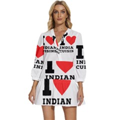 I Love Indian Cuisine V-neck Placket Mini Dress by ilovewhateva