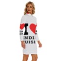 I love Indian cuisine Long Sleeve Shirt Collar Bodycon Dress View3