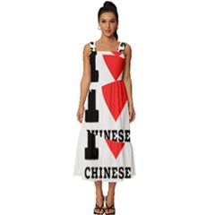 I Love Chinese Cuisine Square Neckline Tiered Midi Dress by ilovewhateva