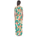 Multicolored Honeycomb Colorful Abstract Geometry Short Sleeve Maxi Dress View2