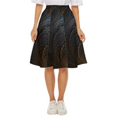 Abstract Dark Shine Structure Fractal Golden Classic Short Skirt by Vaneshop