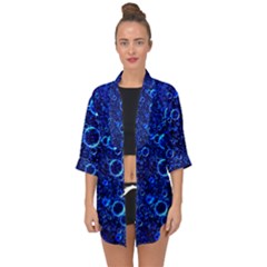 Blue Bubbles Abstract Open Front Chiffon Kimono by Vaneshop