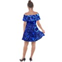 Blue Bubbles Abstract Off Shoulder Velour Dress View2