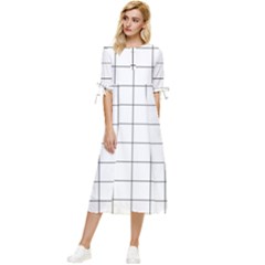 Mesh Bow Sleeve Chiffon Midi Dress by zhou