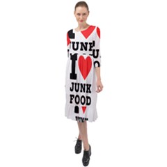 I Love Junk Food Ruffle End Midi Chiffon Dress by ilovewhateva