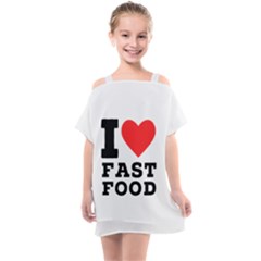 I Love Fast Food Kids  One Piece Chiffon Dress by ilovewhateva