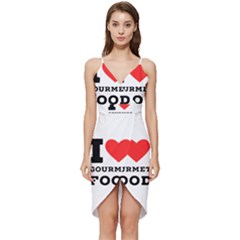 I Love Gourmet Food Wrap Frill Dress by ilovewhateva