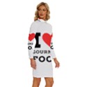 I love gourmet food Long Sleeve Shirt Collar Bodycon Dress View3