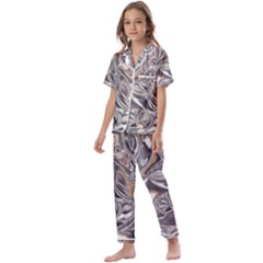 Shiny Abstract Kids  Satin Short Sleeve Pajamas Set by ugoarts