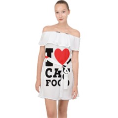 I Love Cat Food Off Shoulder Chiffon Dress by ilovewhateva