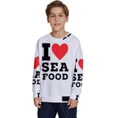 I Love Sea Food Kids  Long Sleeve Jersey by ilovewhateva