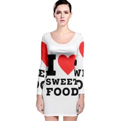 I Love Sweet Food Long Sleeve Velvet Bodycon Dress by ilovewhateva