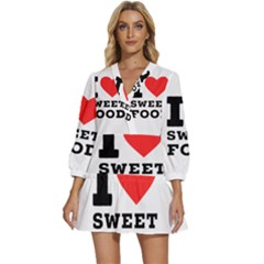 I Love Sweet Food V-neck Placket Mini Dress by ilovewhateva